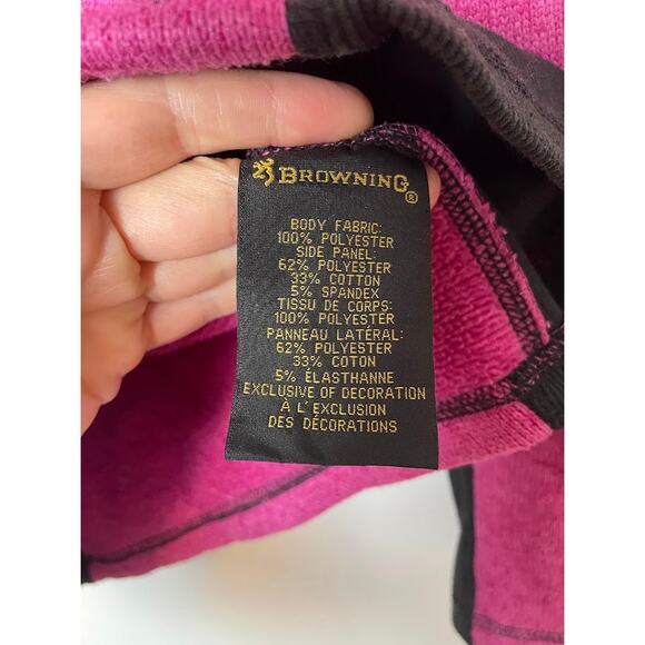 Browning Fleece Womens Medium Pink Full Zip Long Sleeve Jacket Light Weight Coat - Picture 6 of 14